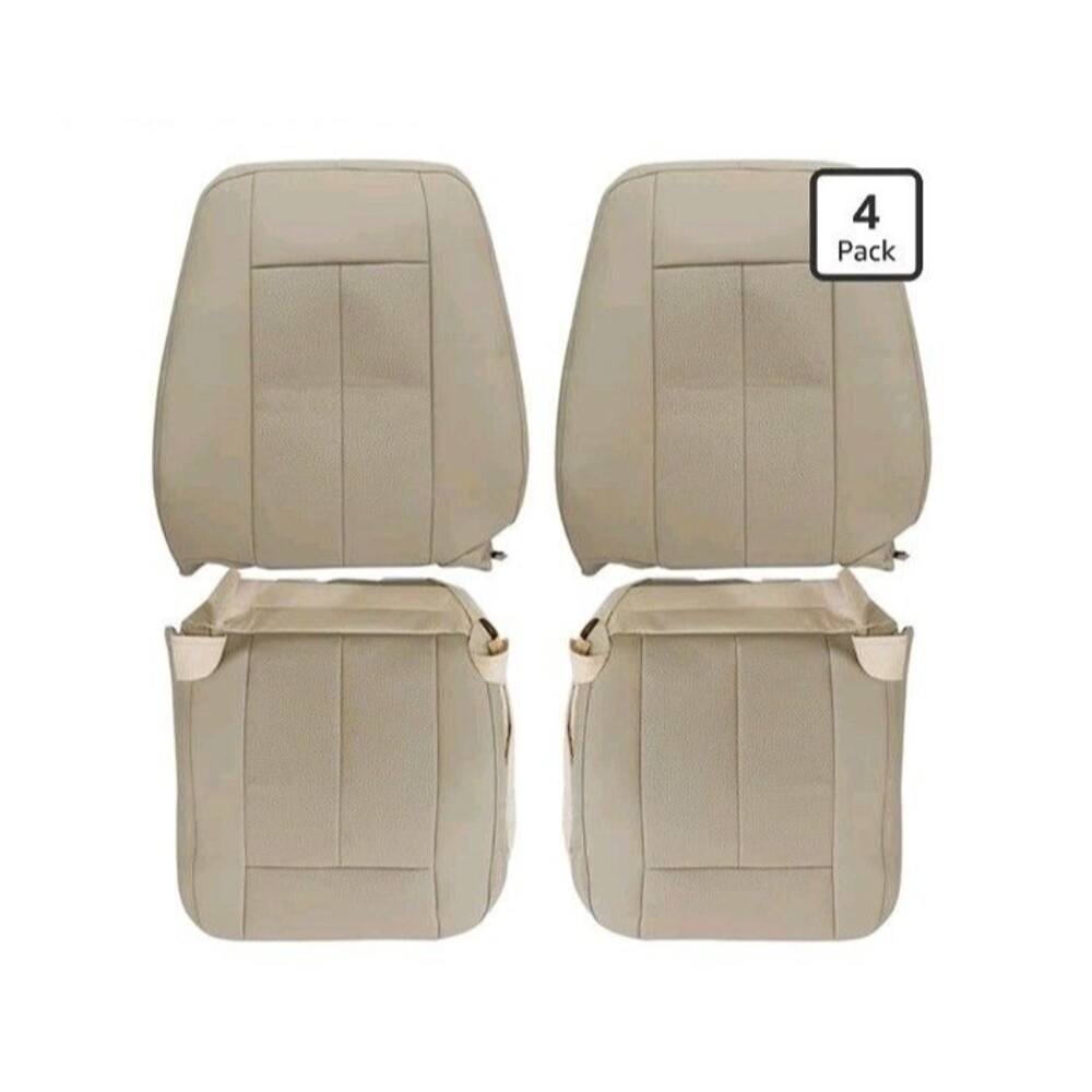 Driver And Passenger Microfiber Leather Tan Seat Covers For Ford Expedition
